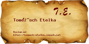 Tomásch Etelka névjegykártya